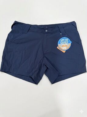 NWT Columbia Women’s PFG Coral Point III Shorts Navy Blue UPF 50 Size 12